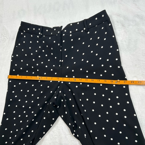 Talbots Polka Dot Cropped Wide Leg High Rose Pants Size 12 Black White - Picture 7 of 8